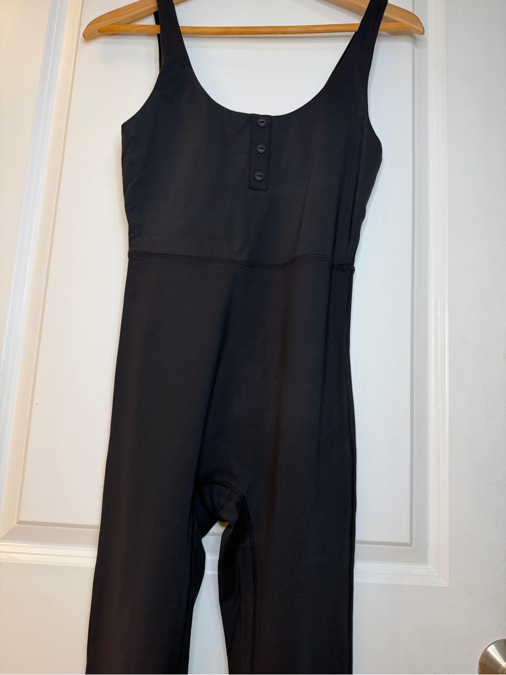 WeWoreWhat Black One-Piece Bodysuit with Button Front accents size M